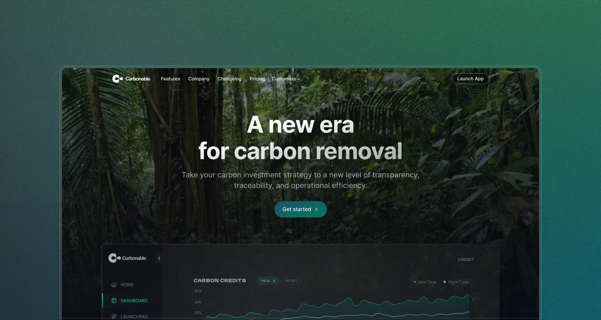Carbonable climate contribution monitoring interface