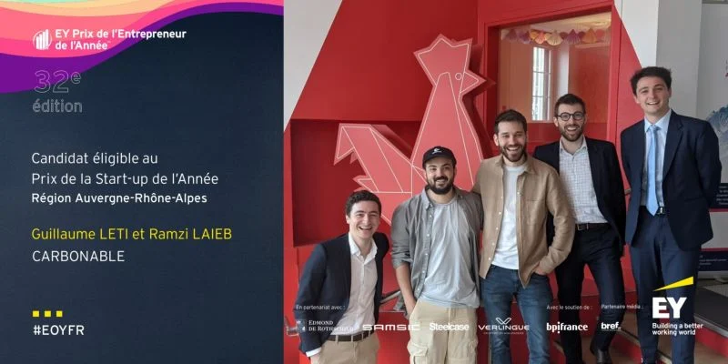 Ramzi Laieb and the Carbonable team at the regional EY Entrepreneur of the Year selection